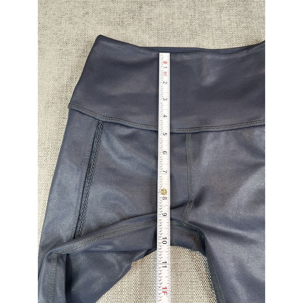 Beyond Yoga Leggings Womens (S) Navy Blue Leatherette High Waisted Midi - Picture 6 of 9